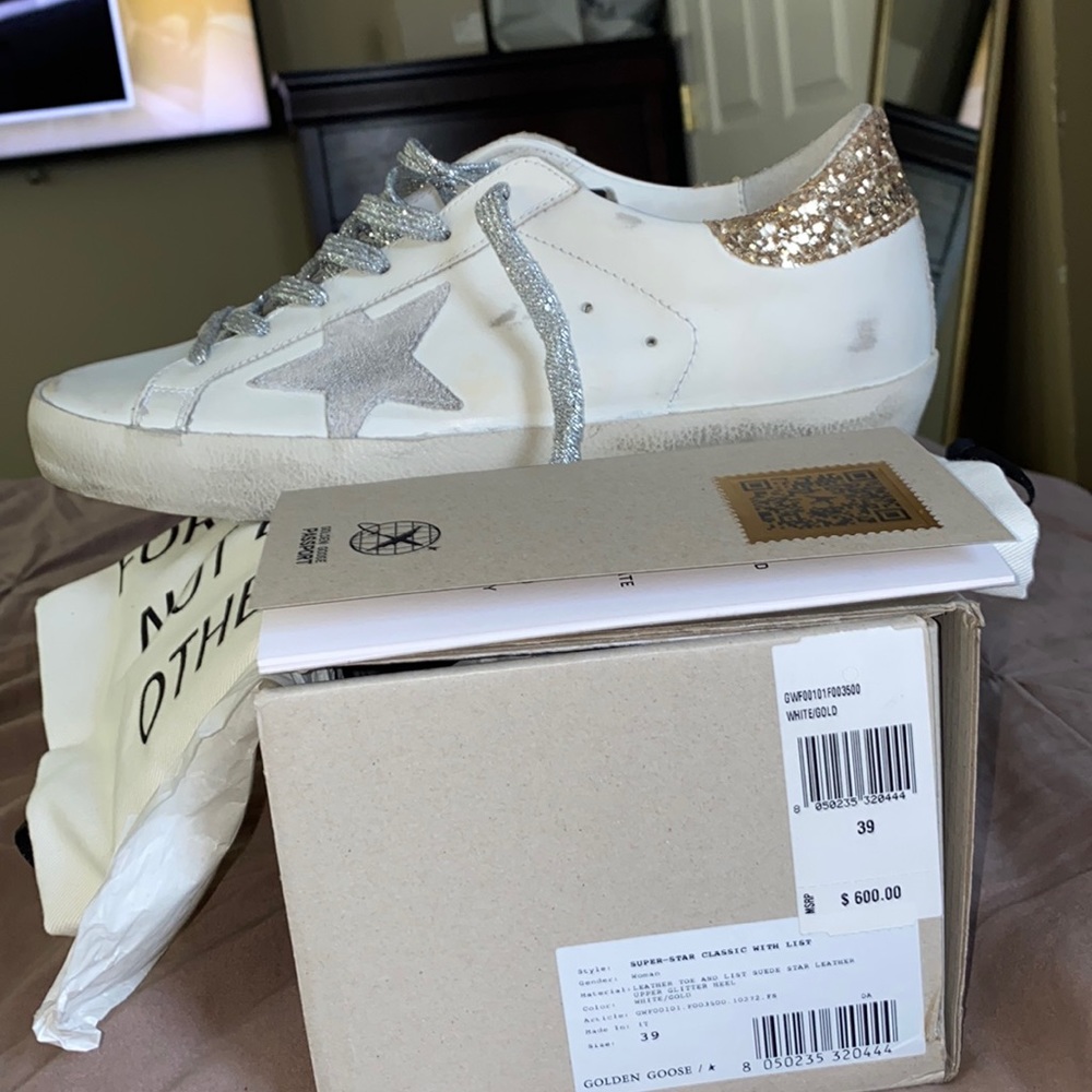 GG Super-star leather White/Gold Size 39